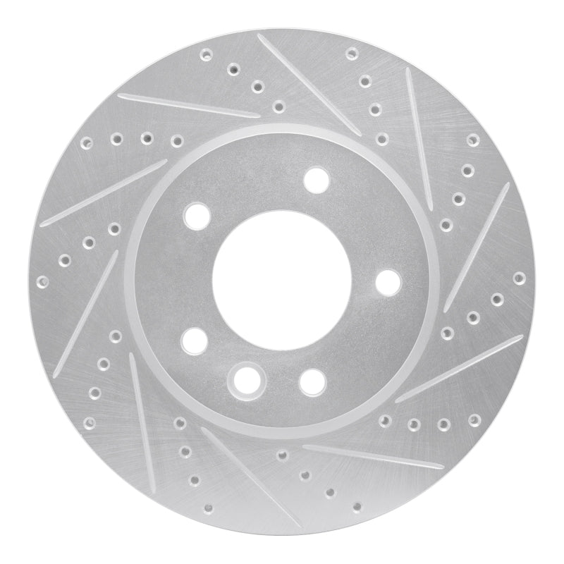 R1 Concepts R1 03-18 Porsche Cayenne Right Front Drilled & Slotted Silver Brake Rotor