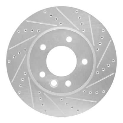 R1 Concepts R1 03-18 Porsche Cayenne Right Front Drilled & Slotted Silver Brake Rotor