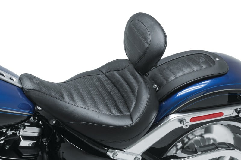 Mustang Motorcycle Mustang 20-21 Harley Fat Boy Standard Touring Solo Seat w/Driver Backrest - Black