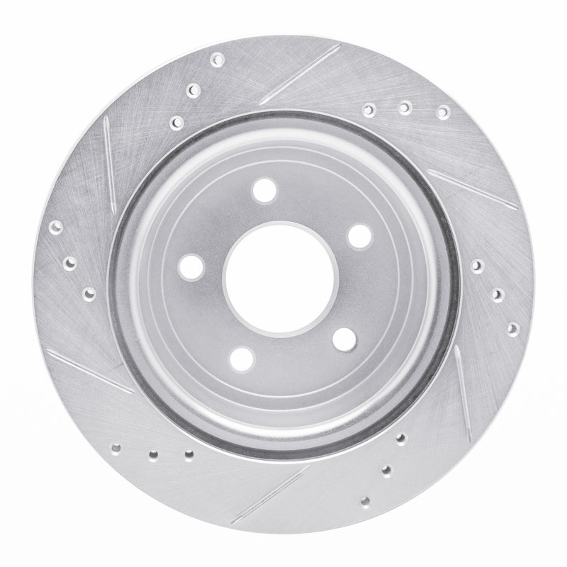 R1 Concepts R1 08-10 Chevrolet COBALT Rear Right Drilled & Slotted Silver Brake Rotor