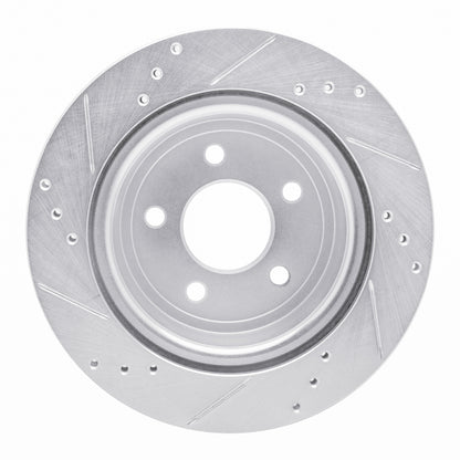 R1 Concepts R1 08-10 Chevrolet COBALT Rear Right Drilled & Slotted Silver Brake Rotor