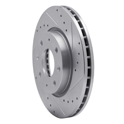 R1 Concepts R1 04-09 Kia SPECTRA Front Right Drilled & Slotted Silver Brake Rotor