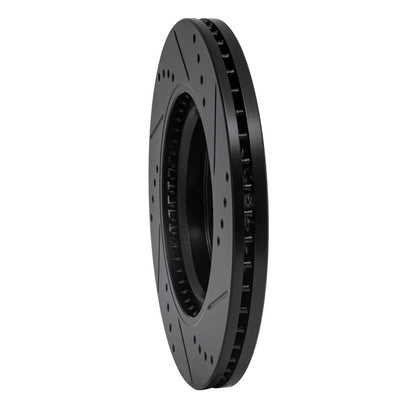 R1 Concepts R1 11-19 Nissan Sentra Front Left Drilled & Slotted Black Brake Rotor