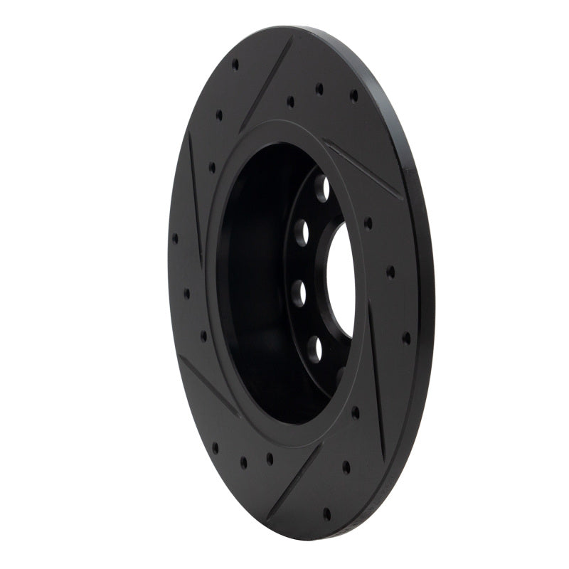 R1 Concepts R1 05-25 Audi A3 Sportback E-Tron Rear Right Drilled & Slotted Black Brake Rotor