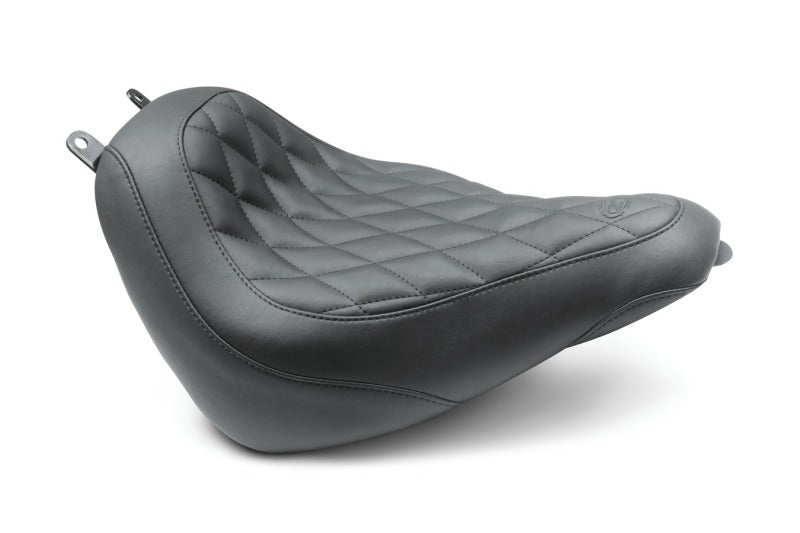 Mustang Motorcycle Mustang 18-21 Harley Heritage Classic, Deluxe Wide Tripper Solo Seat Diamond Stitch - Black