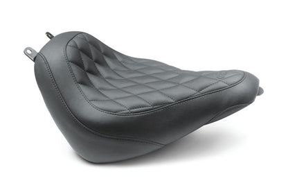 Mustang Motorcycle Mustang 18-21 Harley Heritage Classic, Deluxe Wide Tripper Solo Seat Diamond Stitch - Black