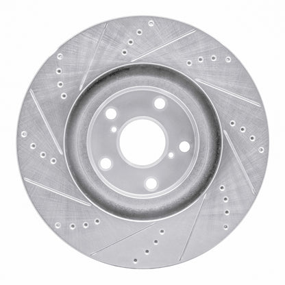 R1 Concepts R1 93-98 Toyota Supra Left Front Drilled & Slotted Silver Brake Rotor