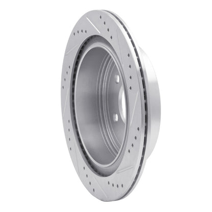 R1 Concepts R1 03-24 Infiniti FX45 Rear Left Drilled & Slotted Silver Brake Rotor
