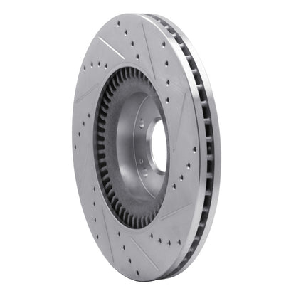 R1 Concepts R1 11-17 Genesis G80 Front Left Drilled & Slotted Silver Brake Rotor