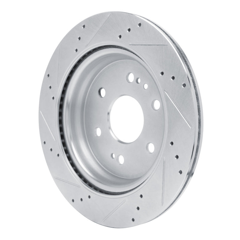 R1 Concepts R1 2019-2025 Cadillac Escalade ESV Rear Right Drilled & Slotted Silver Brake Rotor