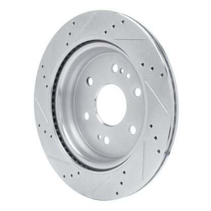 R1 Concepts R1 2019-2025 Cadillac Escalade ESV Rear Right Drilled & Slotted Silver Brake Rotor