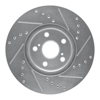 R1 Concepts R1 94-99 Toyota Celica Front Left Drilled & Slotted Silver Brake Rotor