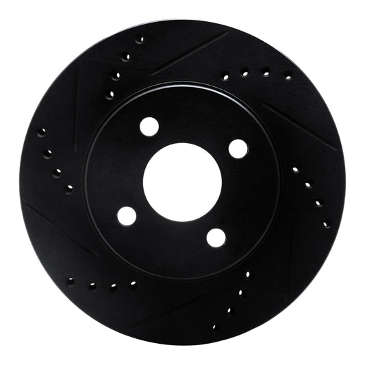 R1 Concepts R1 03-10 Chevrolet Cobalt Front Left Drilled & Slotted Black Brake Rotor