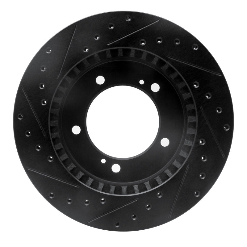 R1 Concepts R1 96-98 Suzuki Sidekick Front Right Drilled & Slotted Black Brake Rotor