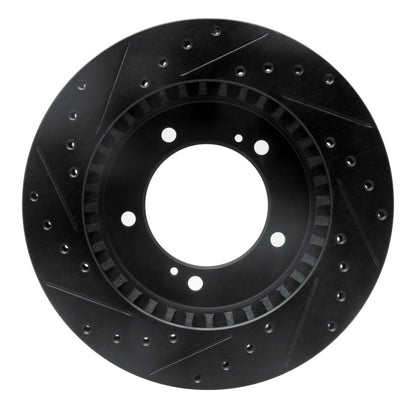 R1 Concepts R1 96-98 Suzuki Sidekick Front Right Drilled & Slotted Black Brake Rotor