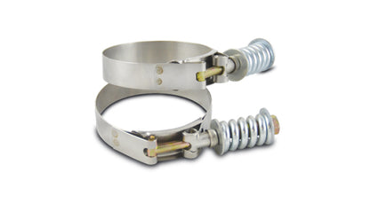 Vibrant SS T-Bolt Clamps Pack of 2 Size Range: 3.53in to 3.83in OD For use w/ 3.25in ID Coupling