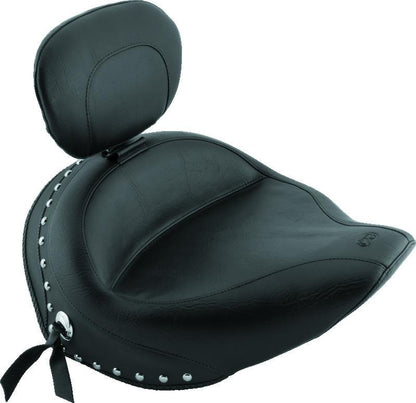 Mustang Motorcycle Mustang 06-15 Yamaha Roadliner, Stratoliner Wide Touring Solo Seat w/Driver Backrest Studs - Black