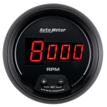 AutoMeter Gauge Tach 3-3/8in. 10K RPM In-Dash Digital Black Dial W/ Red Led
