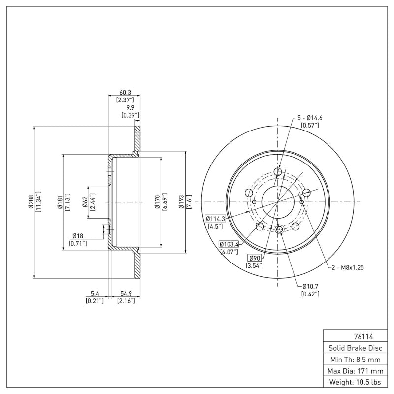 DFC 99-03 Lexus RX300 Rear Brake Rotor