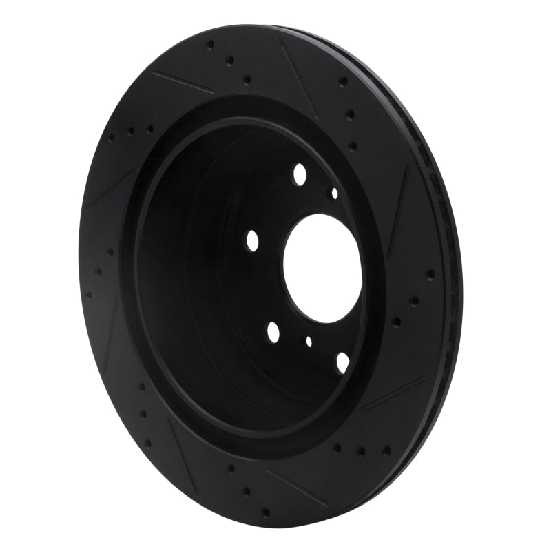 R1 Concepts R1 07-20 Cadillac Escalade Rear Left Drilled & Slotted Black Brake Rotor