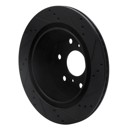 R1 Concepts R1 07-20 Cadillac Escalade Rear Left Drilled & Slotted Black Brake Rotor