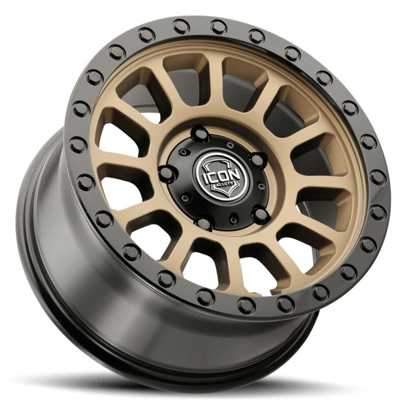ICON Hulse 17x8.5 / 5x150 / 25mm / 5.75in BS Satin Bronze w/ Gloss Black Lip