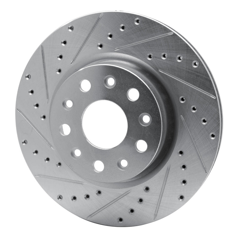 R1 Concepts R1 18-25 Jeep Wrangler Front Left Drilled & Slotted Silver Brake Rotor