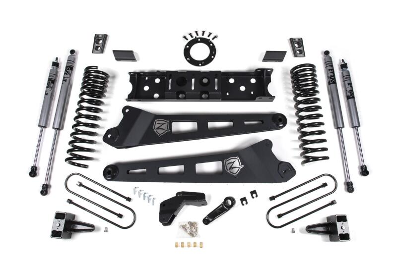 Zone Offroad 2019 Ram 3500 4in Radius Arm Bracket Gas - 2in Rear Block w/ Overload - Nitro Shocks