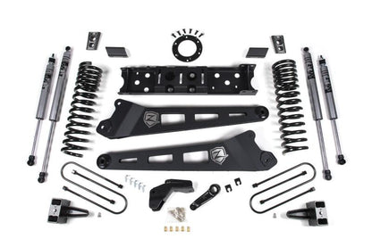 Zone Offroad 2019 Ram 3500 4in Radius Arm Bracket Gas - 2in Rear Block w/ Overload - Nitro Shocks