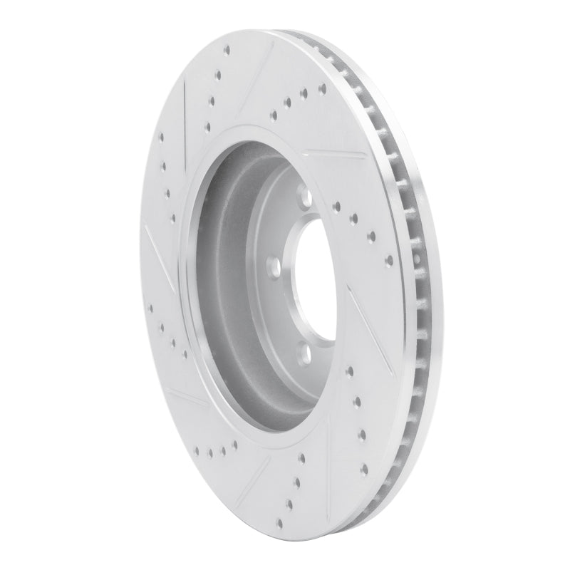 R1 Concepts R1 03-05 Lincoln AVIATOR Front Right Drilled & Slotted Silver Brake Rotor