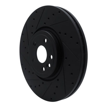 R1 Concepts R1 2017-2020 Jaguar F-Pace Front Left Drilled & Slotted Black Brake Rotor