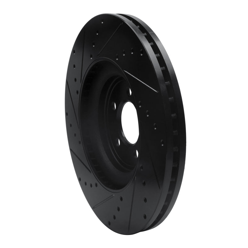 R1 Concepts R1 06-21 Jaguar F-Type Front Right Drilled & Slotted Black Brake Rotor