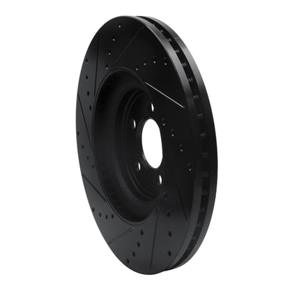 R1 Concepts R1 06-21 Jaguar F-Type Front Right Drilled & Slotted Black Brake Rotor