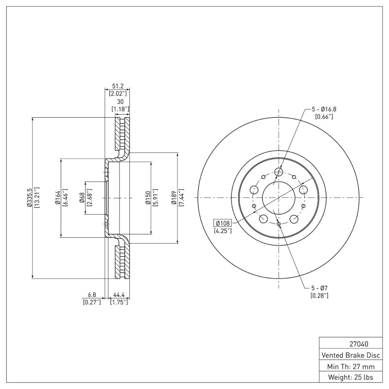 DFC 03-09 Volvo XC90 Front GeoSPEC Coated Rotor