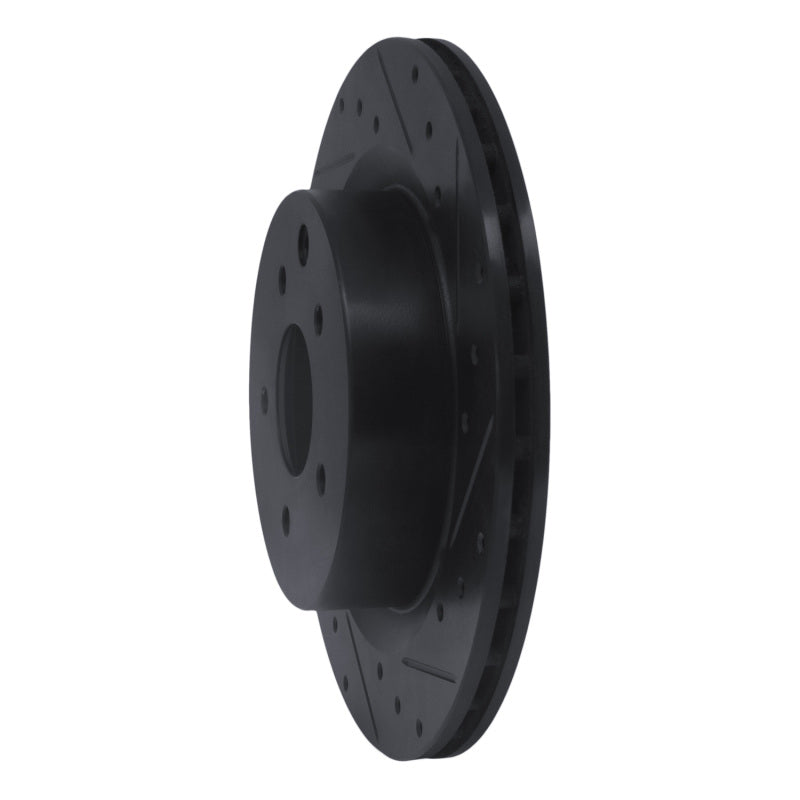 R1 Concepts R1 03-08 Infiniti G35 Rear Right Drilled & Slotted Black Brake Rotor