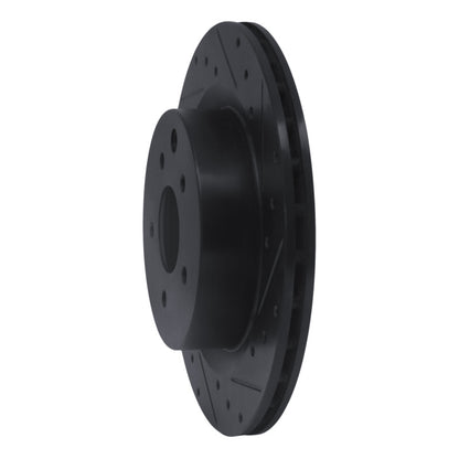 R1 Concepts R1 03-08 Infiniti G35 Rear Right Drilled & Slotted Black Brake Rotor
