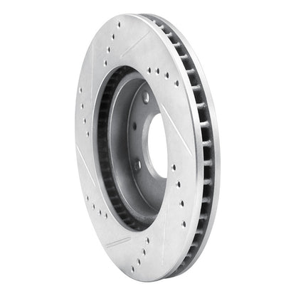 R1 Concepts R1 04-04 Mitsubishi Lancer Front Right Drilled & Slotted Silver Brake Rotor