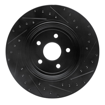 R1 Concepts R1 06-10 Jeep Grand Cherokee Rear Left Drilled & Slotted Black Brake Rotor