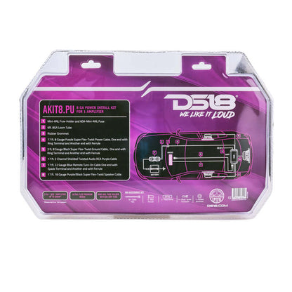 DS18 8-GA Amplifier Install Kit Advance- Purple