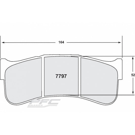 PFC 7797.82.29.44 FRONT BRAKE PADS RACING 82 CMPD 29 MM FOR PORSCHE 997 GT3 GRAND AM (2008-2010 SPRINT)