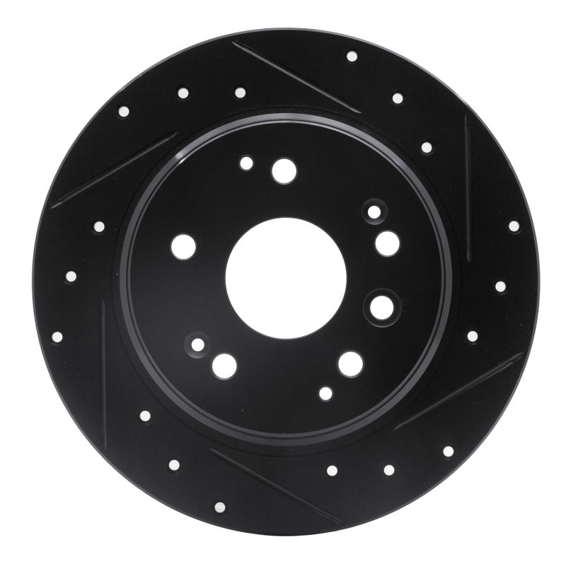 R1 Concepts R1 99-11 Acura TL Rear Right Drilled & Slotted Black Brake Rotor