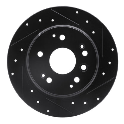 R1 Concepts R1 99-11 Acura TL Rear Right Drilled & Slotted Black Brake Rotor