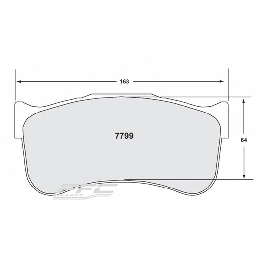 PFC 7799.82.25.44 FRONT BRAKE PADS RACING 82 CMPD 25 MM FOR AUDI R8 LMS GT2/GT4 (BREMBO 6-PISTON CALIPER)