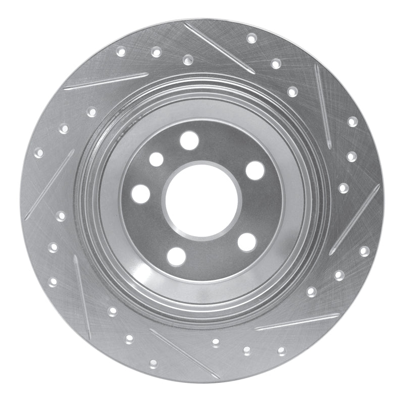 R1 Concepts R1 07-10 Volvo S80 Rear Left Drilled & Slotted Silver Brake Rotor