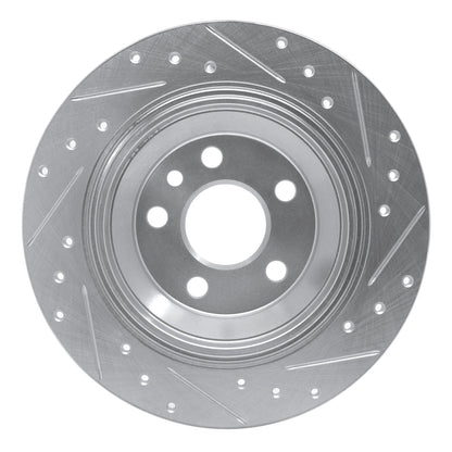 R1 Concepts R1 07-10 Volvo S80 Rear Left Drilled & Slotted Silver Brake Rotor
