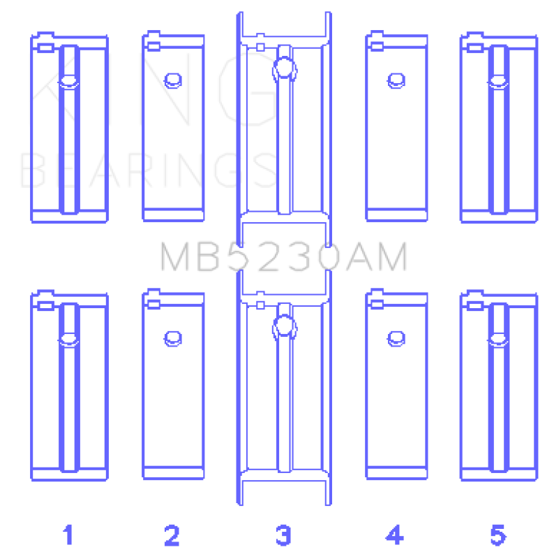 King Engine Bearings Nissan E15/E16/E13/E15ET (Size +0.25mm) Main Bearing Set