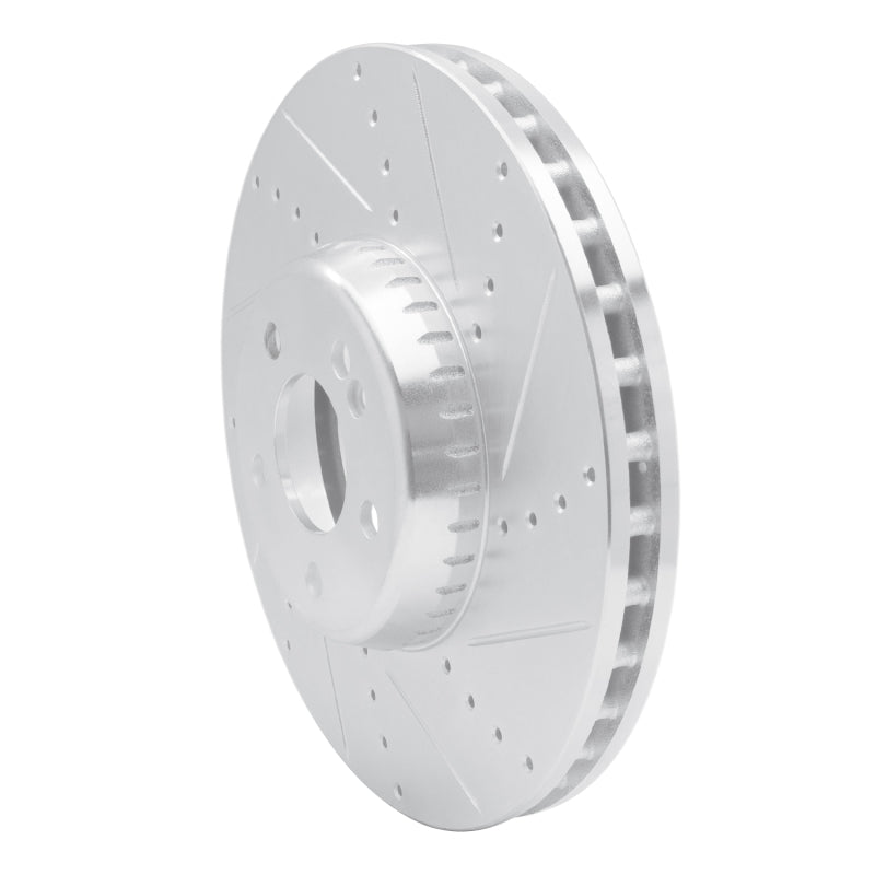 R1 Concepts R1 15-23 Mercedes-Benz C350E Front Right Drilled & Slotted Silver Brake Rotor