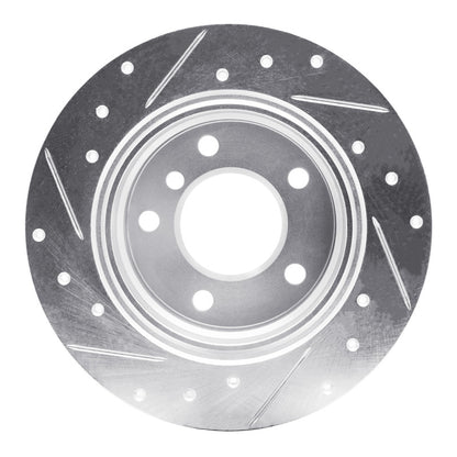 R1 Concepts R1 03-06 BMW Z4 Rear Right Drilled & Slotted Silver Brake Rotor