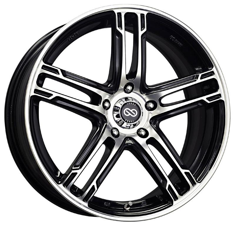 Enkei FD-05 17x7 5x100 40mm Offset 72.62 Bore Dia Black Machined Wheel