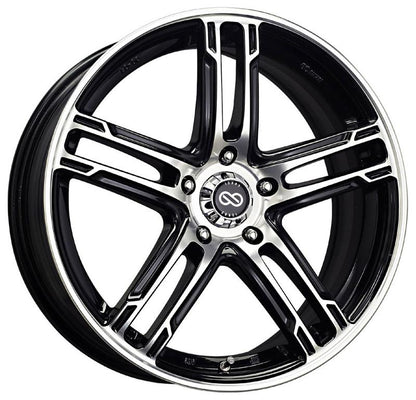 Enkei FD-05 17x7 5x100 40mm Offset 72.62 Bore Dia Black Machined Wheel